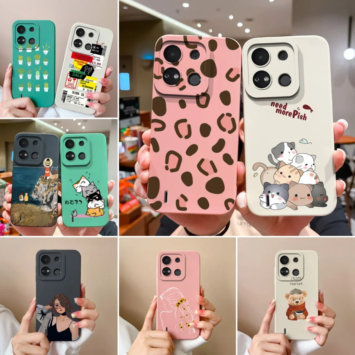 For Itel A18S Phone Case Cute Cartoon Liquid Silicone Full Coverage Anti Drop Back Cover Shell For Itel A 18 S Bumper Funda Capa