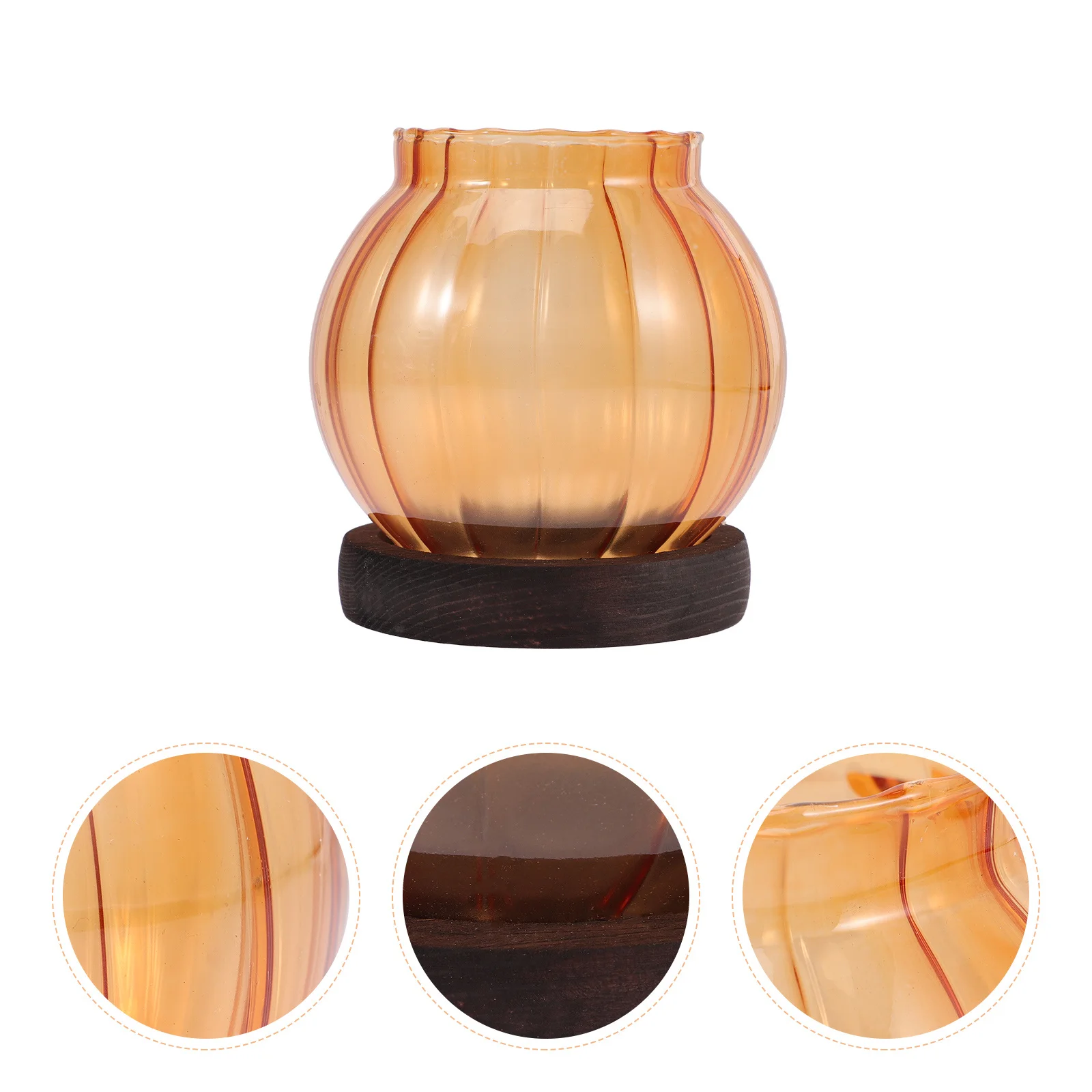 Pumpkin Holder Glass Tealight Holder Windproof Desktop Stand For Home Decor Halloween Tea Light Candles