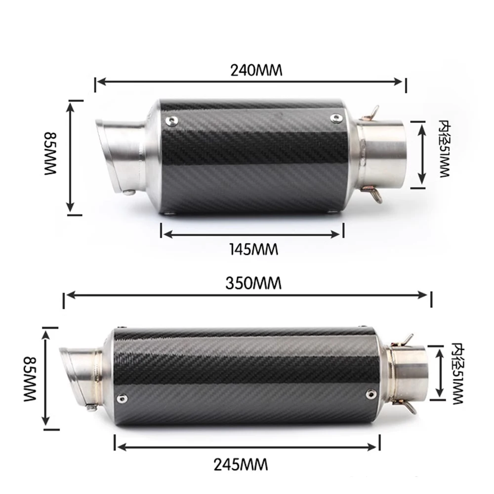 العالمي 51 مللي متر دراجة نارية العادم الخمار الأنابيب الهروب موتو ل ليو كاواساكي er6n sv650 Z800 R1 cb650f cb1000r cbr250r Duke #6