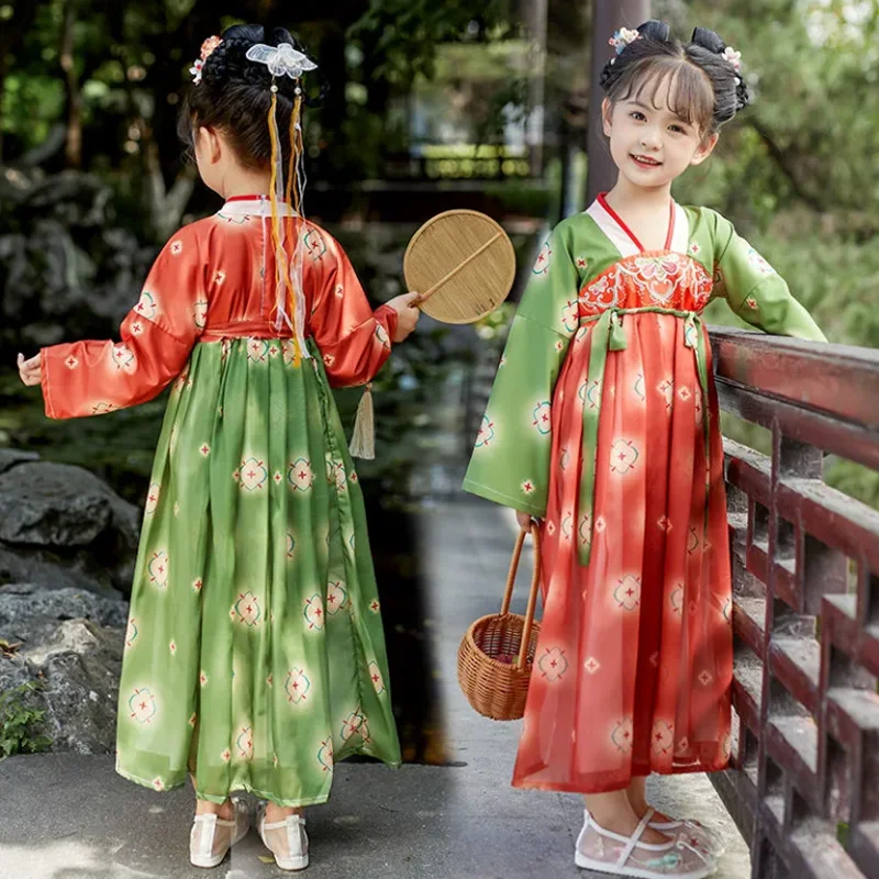 

New Chinese Hanfu Imitation Tang Dynasty Girls' Retro Dress