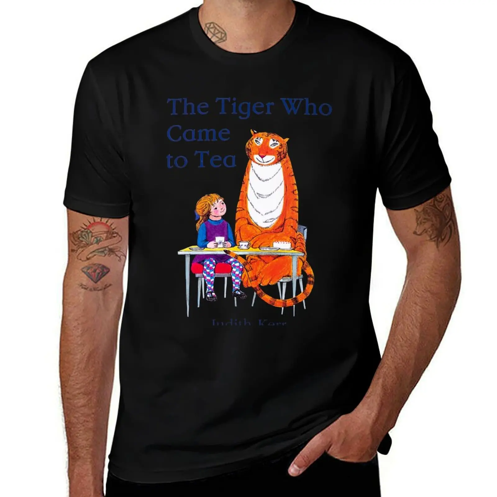 The Tiger Who Came To Tea classic vintage cover illustration T-Shirt Work Wear Lightweight Tee