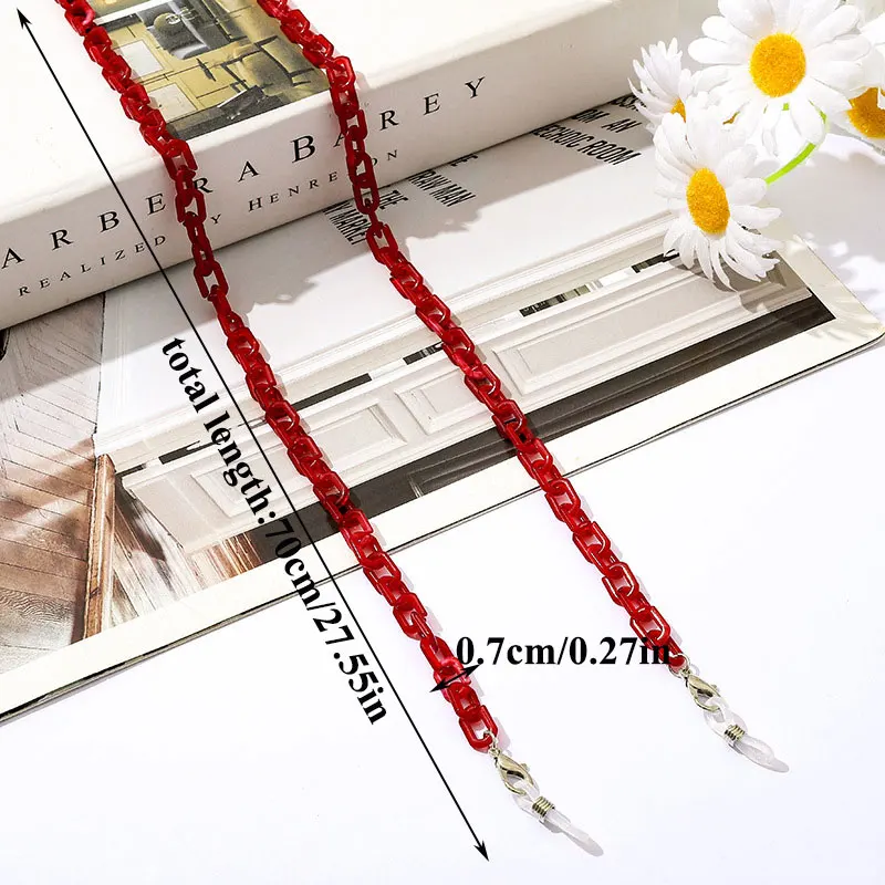 Women Acrylic Resin Eyeglass Chains Fashion Reading Glasses Chain Lobster Buckle Necklace Sunglasses Chain Eyeglass Strap Rope