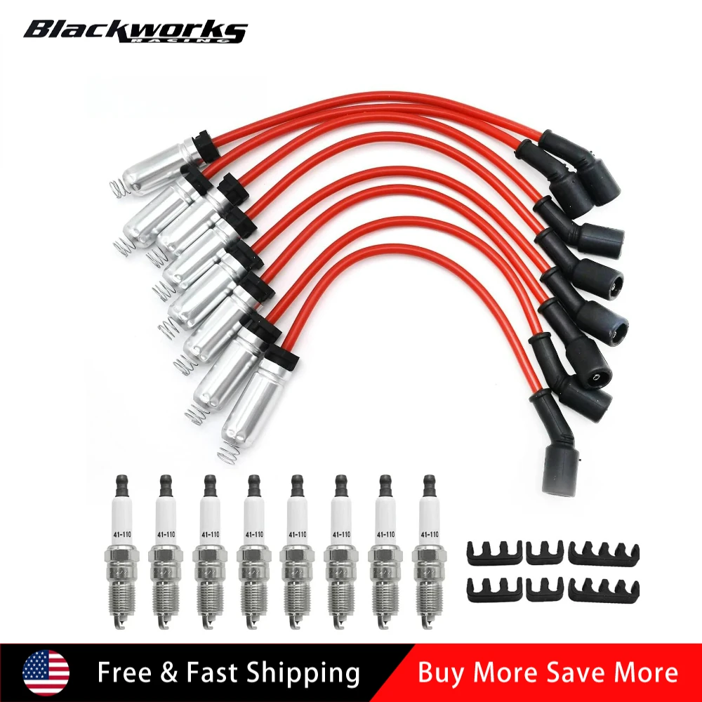 

89018058 89018056 GMC9906 19297032 748RR Набор проводов 8 мм и 8 свечей зажигания 41-962 для Chevy Silverado 1500 GMC Sierra V8