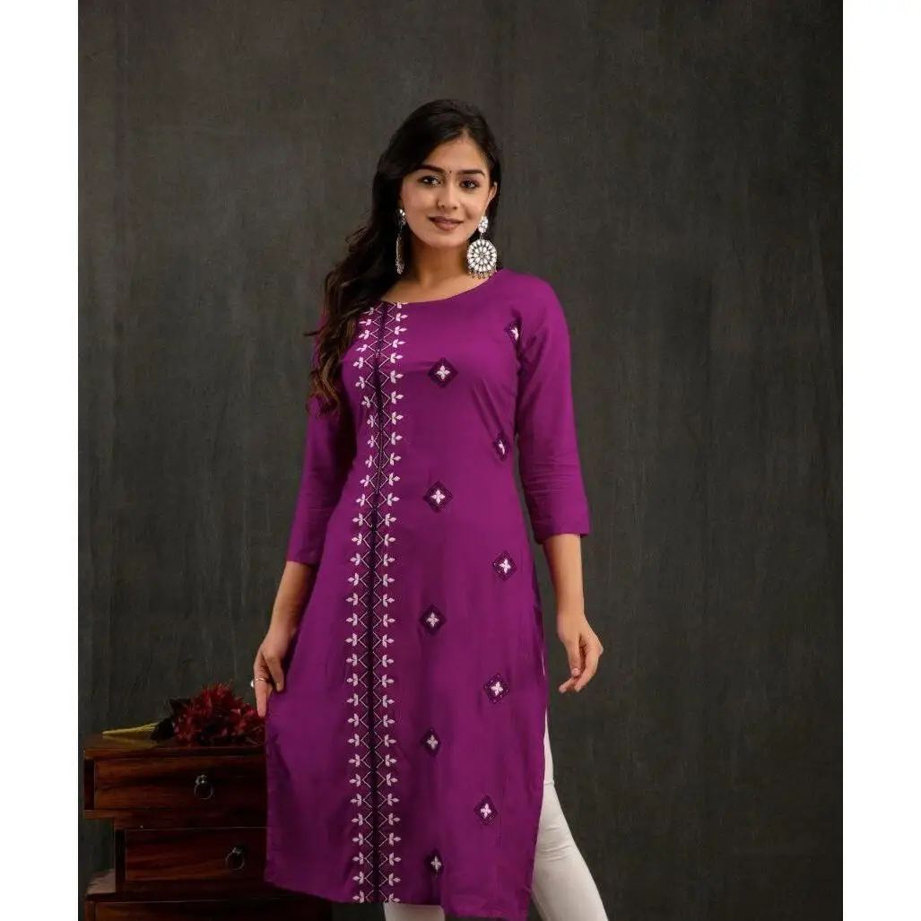 Women Kurt Casual Dress Long Sleeve Straight Casual Ethnic Flower Mandarin O-Neck Round Regular Size  Design Suitable