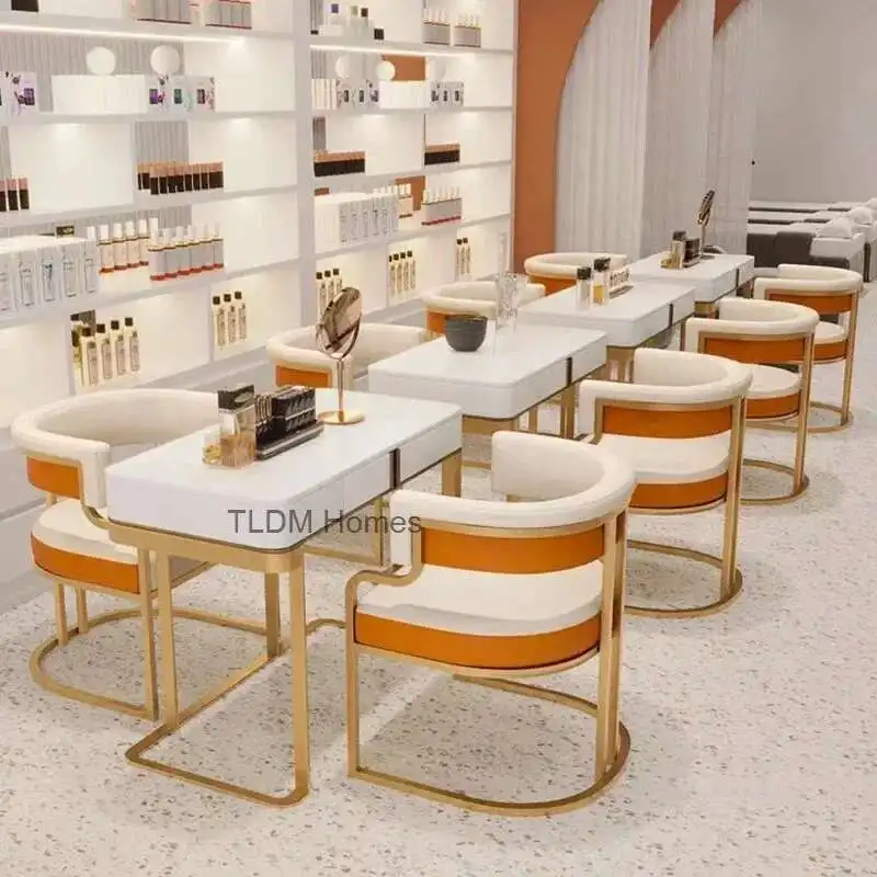 

Luxury golden Dining Chairs wrought Iron Backrest Armchair Kitchen Modern Dining Room Furniture Home Bedroom Salon Makeup Chair