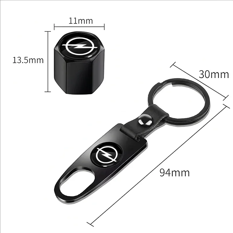 Car Tire Valve Stems Cap With Keychain Anti-Theft Compatible For Opel Astra J G Insignia Corsa D Vectra C Zafira A Auto Gadgets
