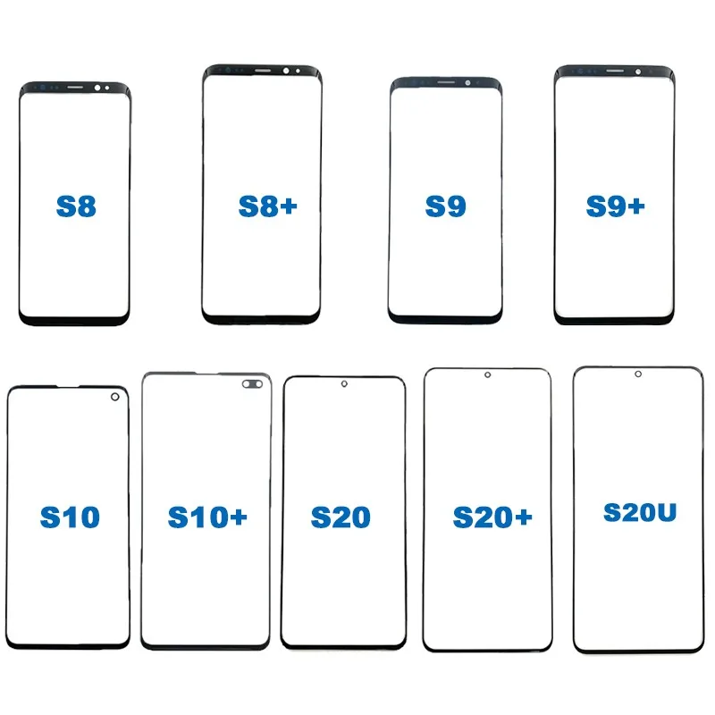 Glass +OCA LCD Front Outer Lens For Samsung Galaxy S8 S9 S10 S10 5G S20 S21 Ultra S20+ S10 S9 S8 Plus Touch Screen Panel