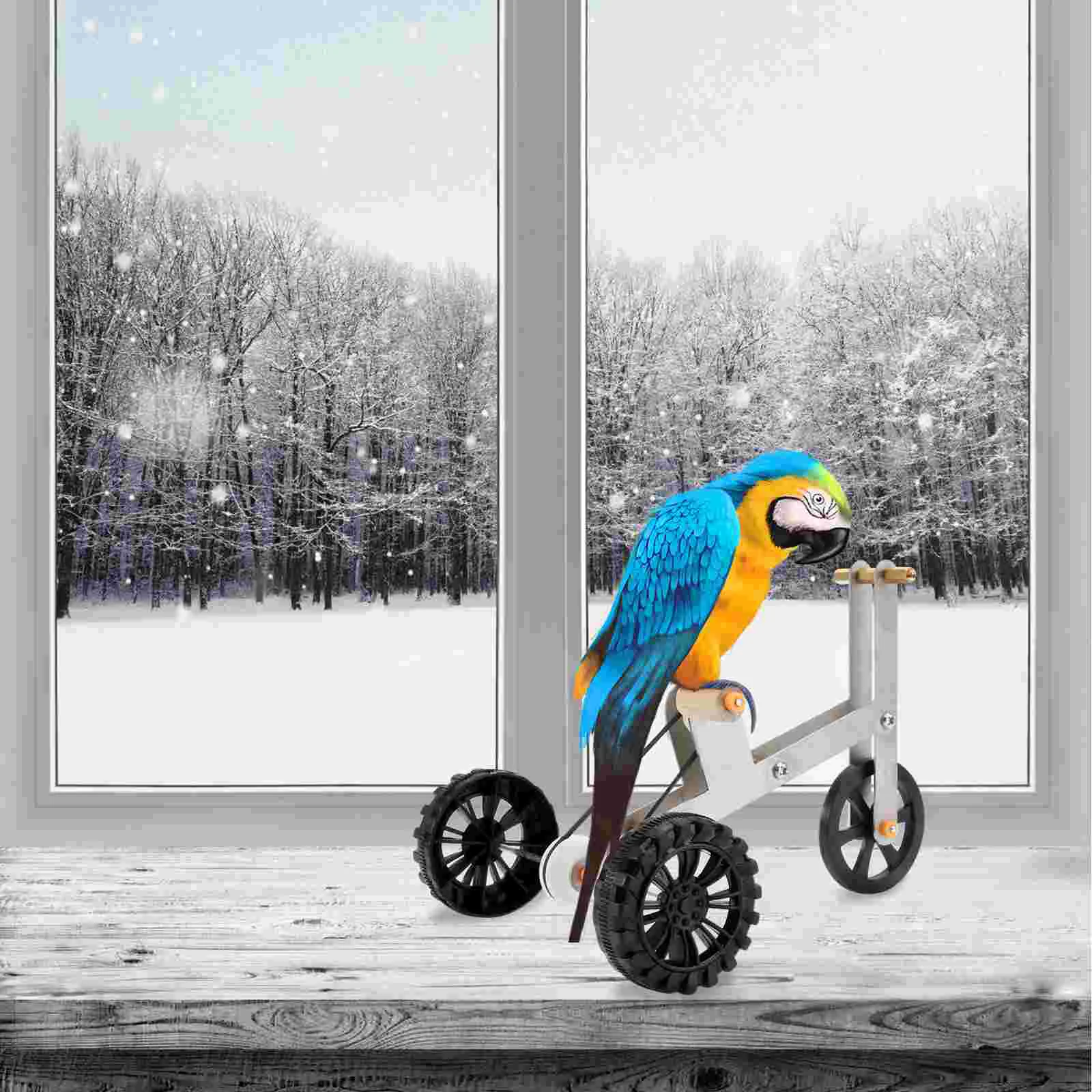 Parrot Bicycle Toy Funny Bird Plaything Birds Training Bike Entertainment Interesting Pet