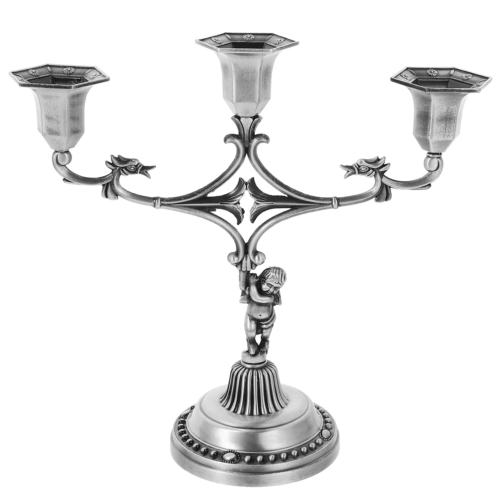 

Vintage Decor Candles Holder Candlesticks Zinc Alloy Holders Household Village Style