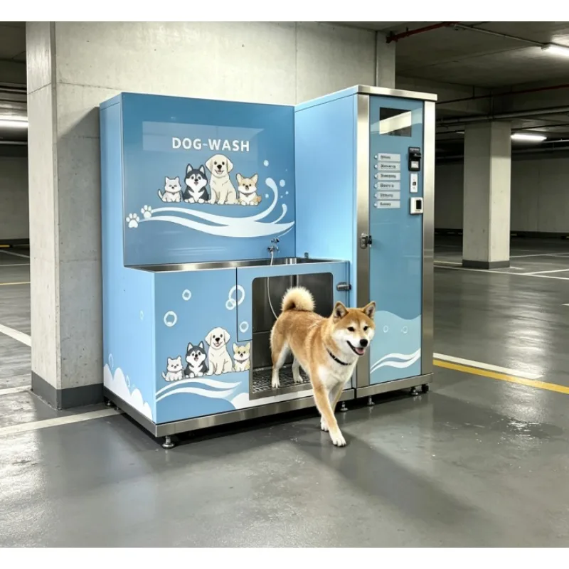 Professional split pet washer with separate bathtub