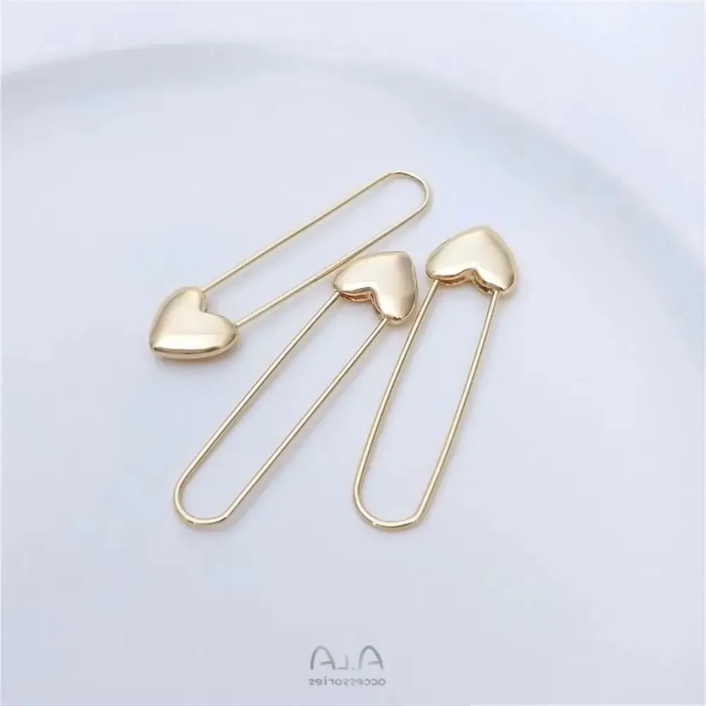 14K Gold Plated Paper clip, earrings, heart-shaped pins, earrings, simple personality, fashion, Internet celebrity