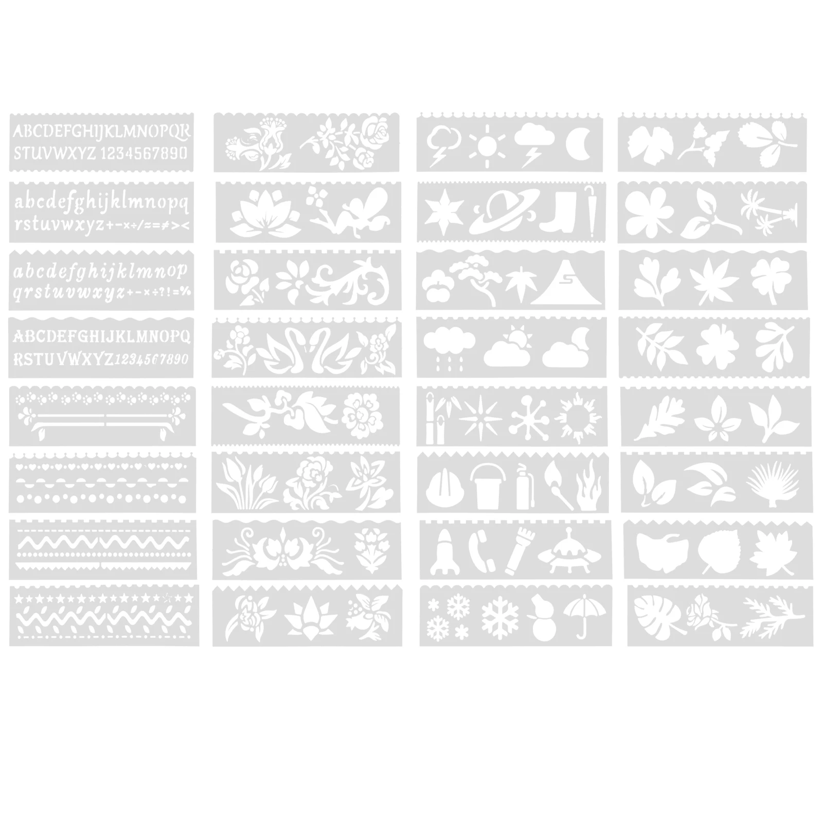 

4Sets PaintingTemplates Stencils Leaf Plastic Portable DIY Crafts Tools Patterns WallArtDecoration SafeDurable Reusable