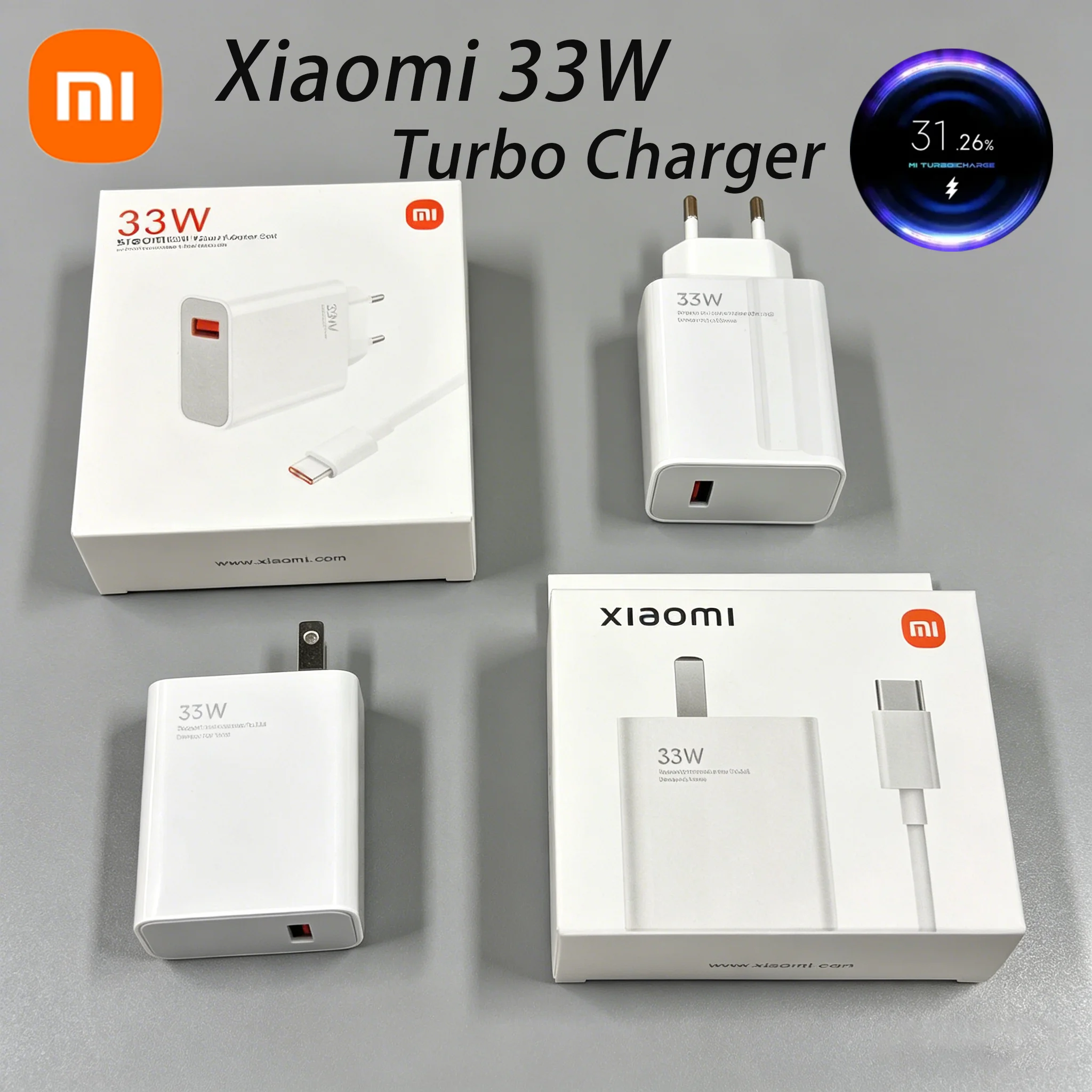 Chargeur Xiaomi 33W Original EU US, charge rapide Turbo, câble USB Type C 1M 6A pour Poco X5 X4 M5S X3 Pro Redmi Note 12 13 12R 13R