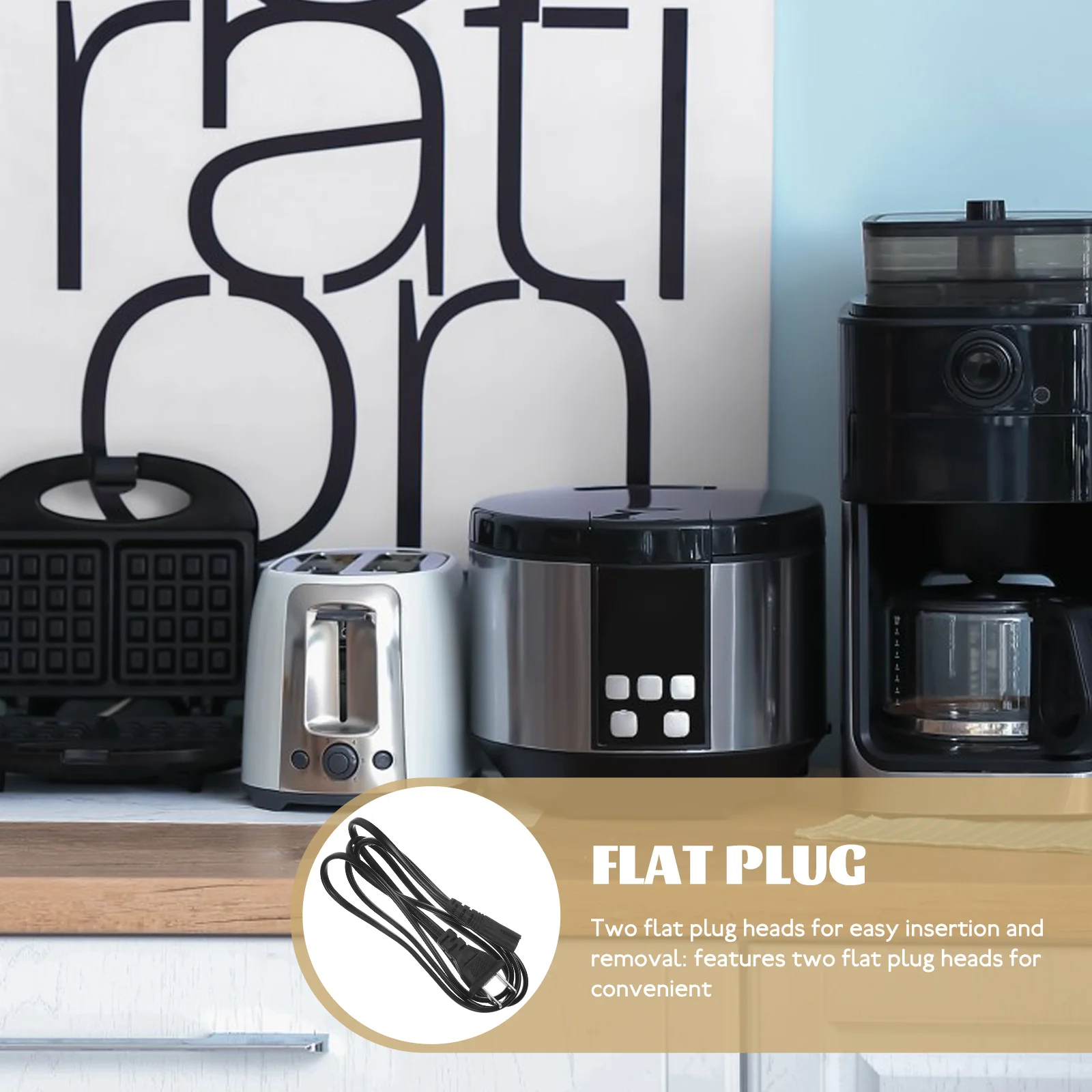 

2Pcs Cord Replacement Thin Extension Cable Two Flat Plug Low Power Appliance Radio Shaver Lamp Thin Extension Cord