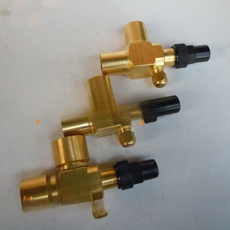 Brass welded right-angle valve valve storage for compressor head of refrigerator freezer