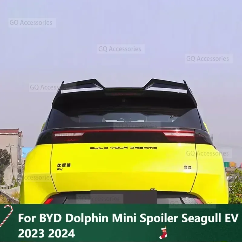 

New！ Car Roof Wing for BYD Dolphin Mini Spoiler Seagull EV 2023 2024 Black Carbon Surface Tail Fin Decoration Accessories