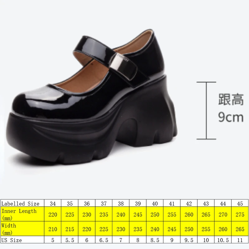 Koznoy 9cm New Microfiber Leather Designer Platform Wedge Round Toe Pumps Summer Flats Hook Women Fashion Mary Jane Loafer Shoes