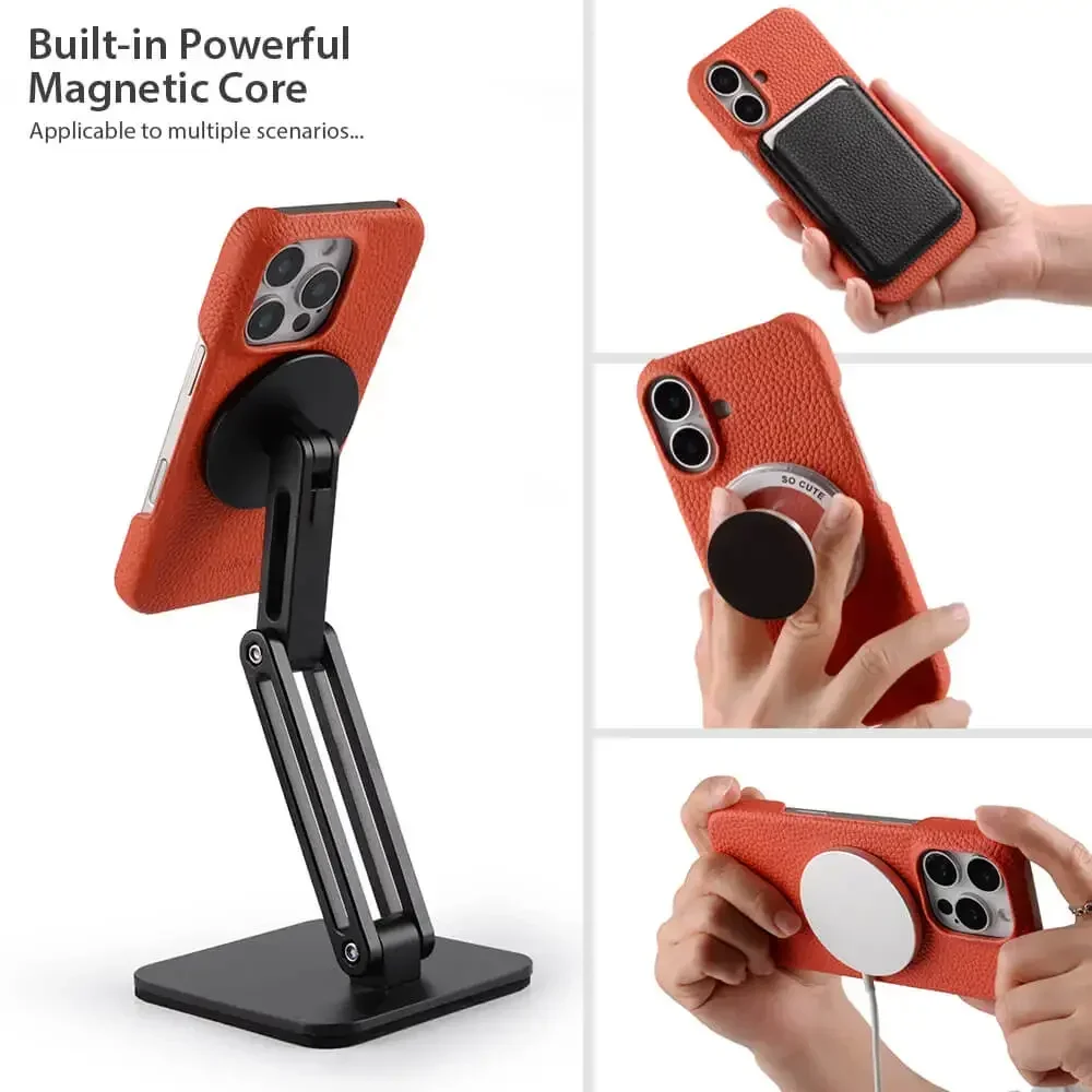 Melkco original couro genuíno magsafe caso para iphone 17 pro max ar 17pro negócios magnético armadura sem fio capa traseira