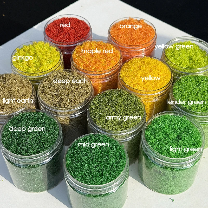 120ml Plastic Tree Powder Scatter Foliage Multi-color Model Shurb Diorama Railway Sand Table Miniature Tree Leaves Scenery DIY