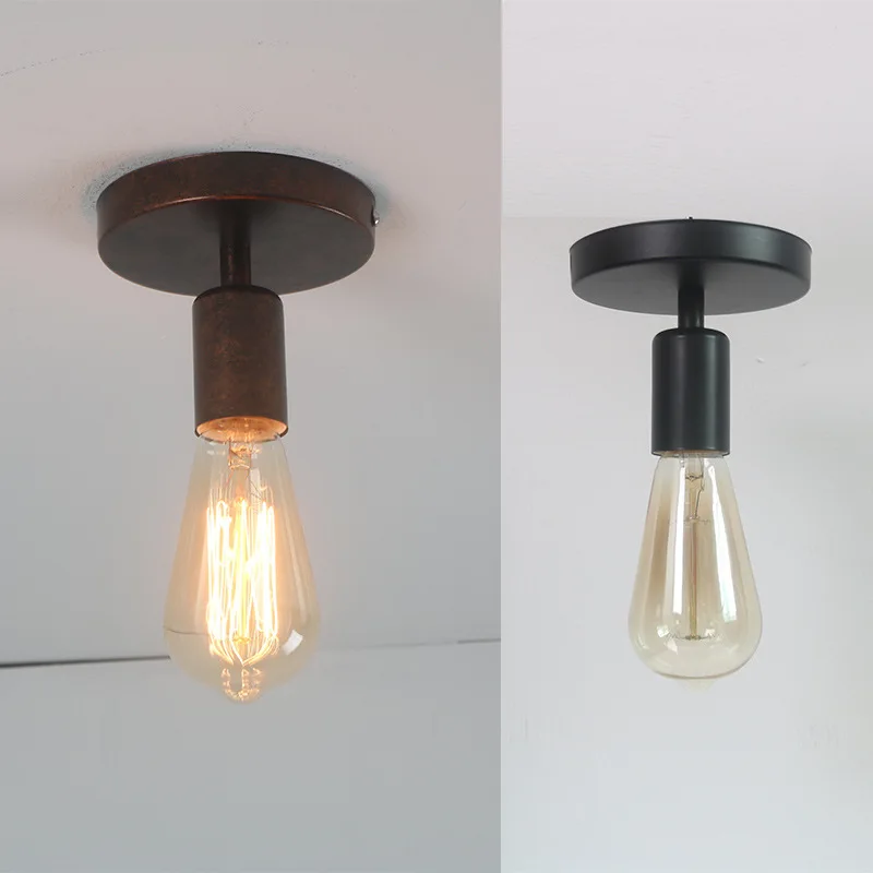 

Ретро железный потолочный светильник для коридора, прохода, входа, потолочный светильник E27, простые потолочные светильники, декоративные светильники для внутреннего освещения