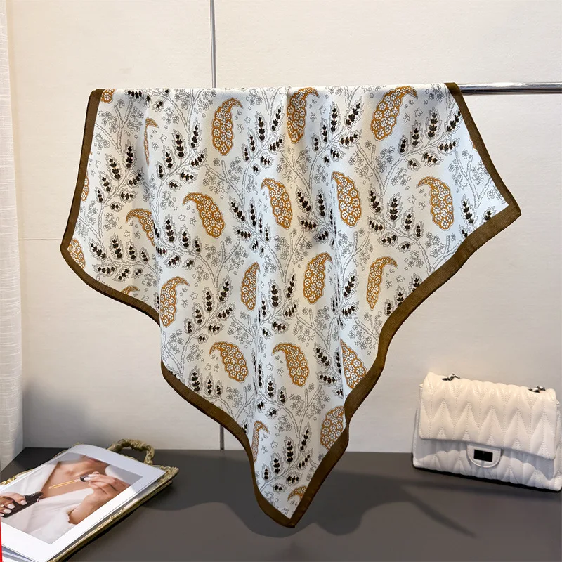 الكاجو طباعة العصابات الشعر وشاح المرأة أنيقة القطن الكتان الشعور باندانا الرقبة منديل عصابات رأس Foulard الإناث الأوشحة #3