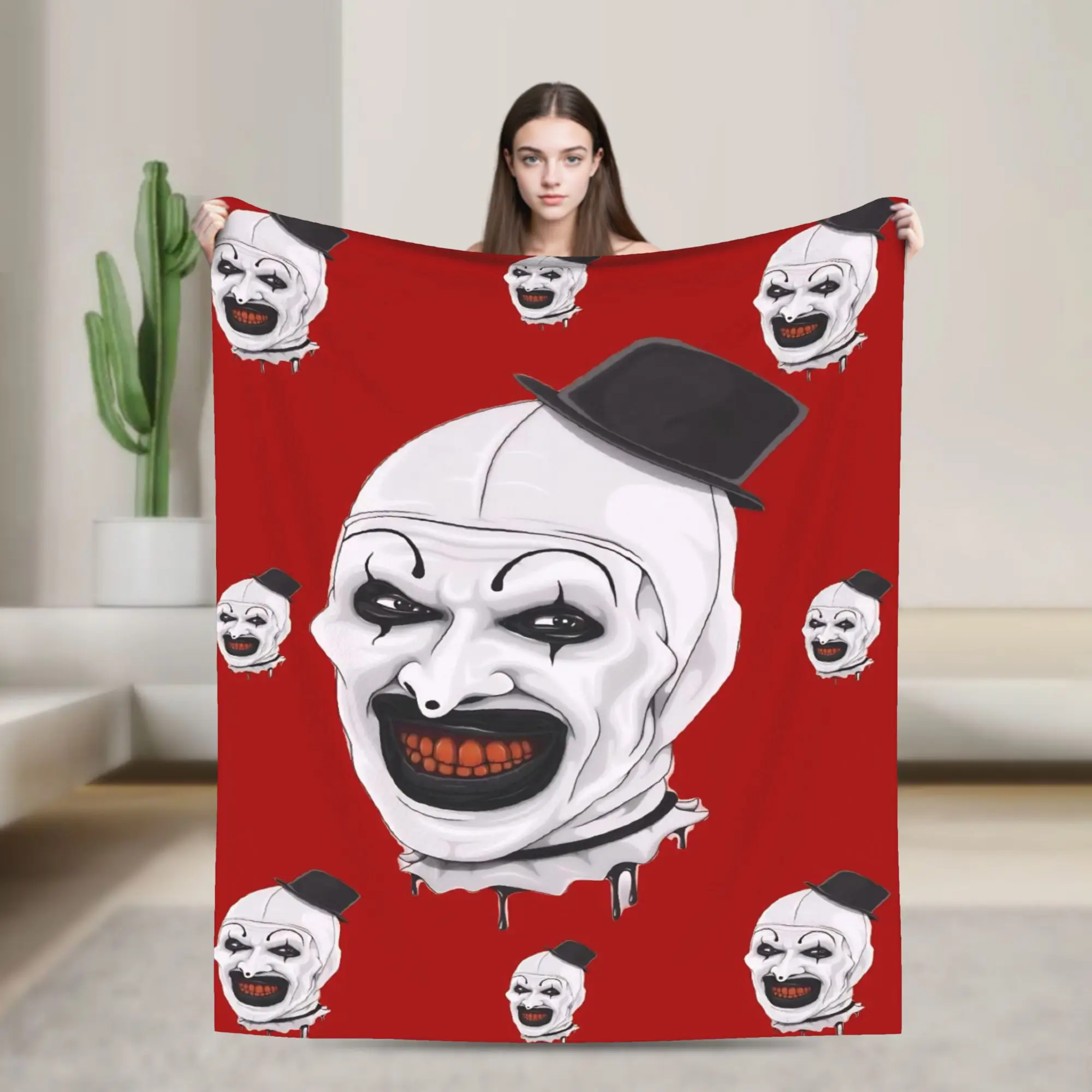 Terrifier Blanket Horror Movie Fleece Awesome Warm Throw Blankets for Home All Season