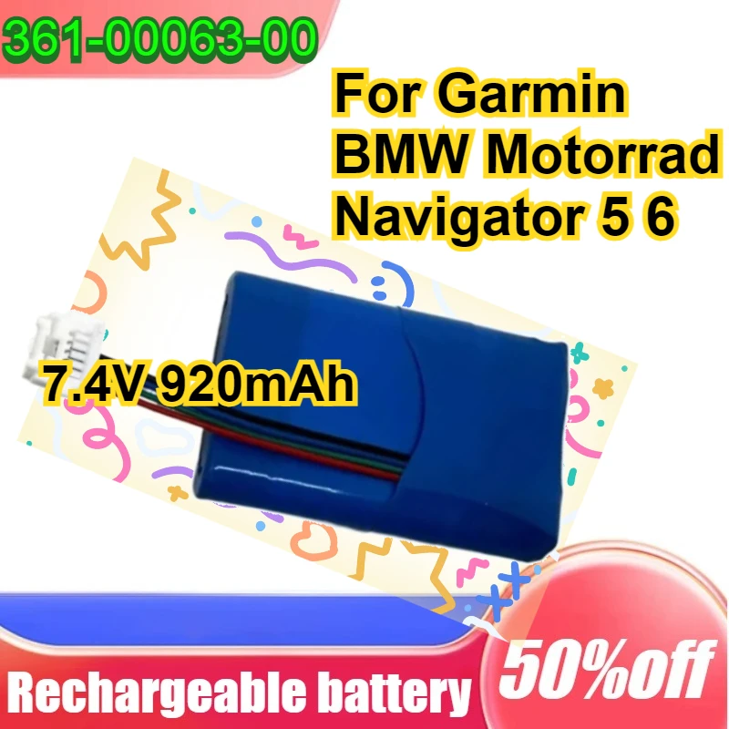 

361‑00063‑00 7.4V 920mAh Li‑ion Replacement Battery for Garmin BMW Motorrad Navigator 5 6