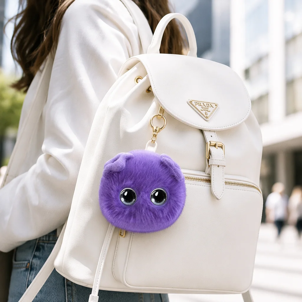Purple Fluffy AI Emotional Companion Robot Smart Interactive Talking Plush Toy Big Eyes Kawaii Stuffed Doll Kids Sofa Decor Gift