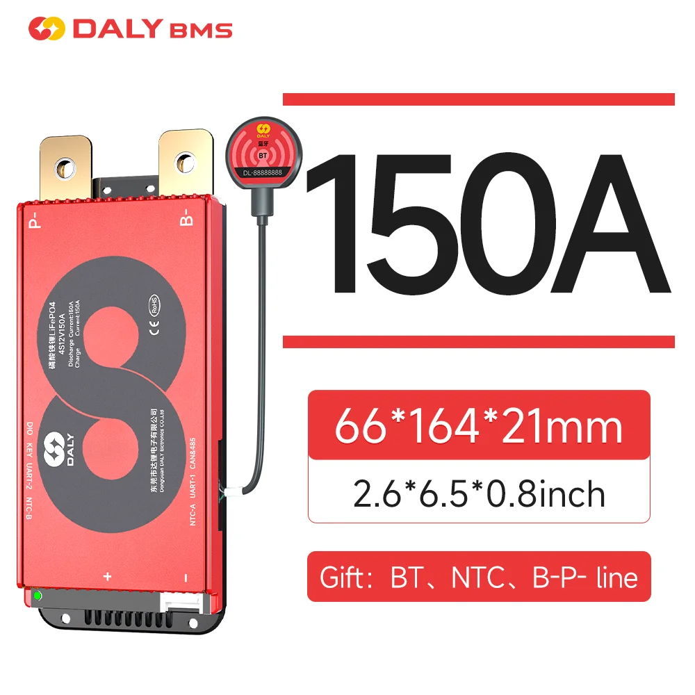 Daly Smart BMS 10s 36v 13S 14S 16S 48V Lifepo4 BMS 17S 20S 24S 40A 60A 100A 150A 200A Lifepo4 Li-Ion 18650 Batterij