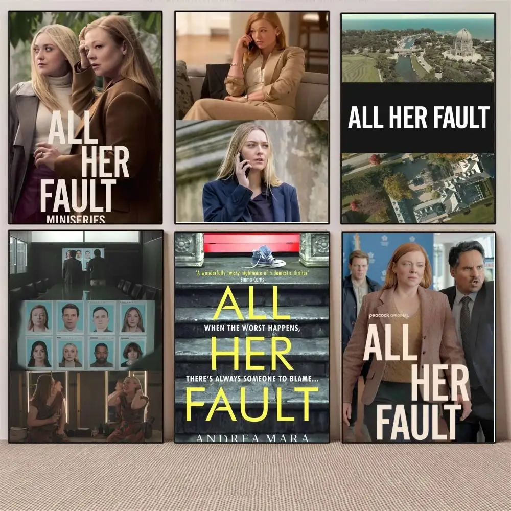 1PC Hot TV Series All Her Fault poster Self-adhesive Art Waterproof Paper Sticker Coffee HouseWall Decor