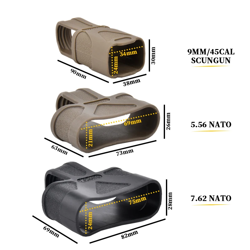 Tactical 1/3/5pcs Fast Mag Pull Rubber Cage Loops 9mm 5.56 7.62 For Shooting Hunting Paintball Airsoft AR AK Magazine Assist