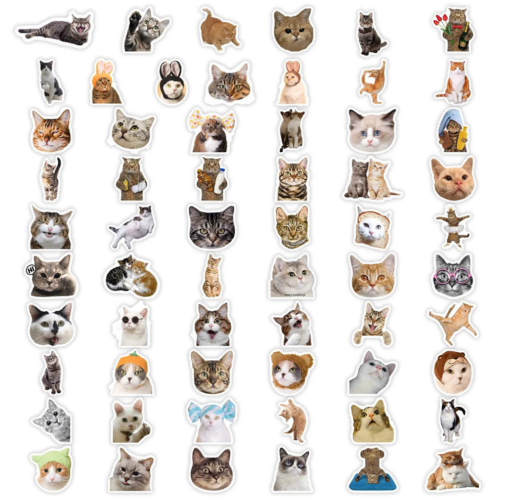 ملصقات مضحكة على شكل قطة للأطفال، لعبة هدية يمكنك صنعها بنفسك، ملصق تزيين لزجاجات أمتعة الكمبيوتر المحمول المقاومة للماء #6