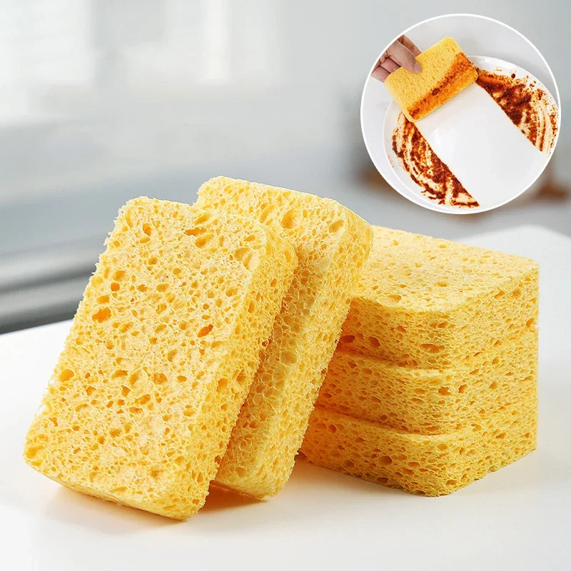 2/5 PcsWood Pulp Melamine Sponge Eraser For Washing Dishes Double-side Multi-purpose Scouring Pad Useful Things For Kitchen