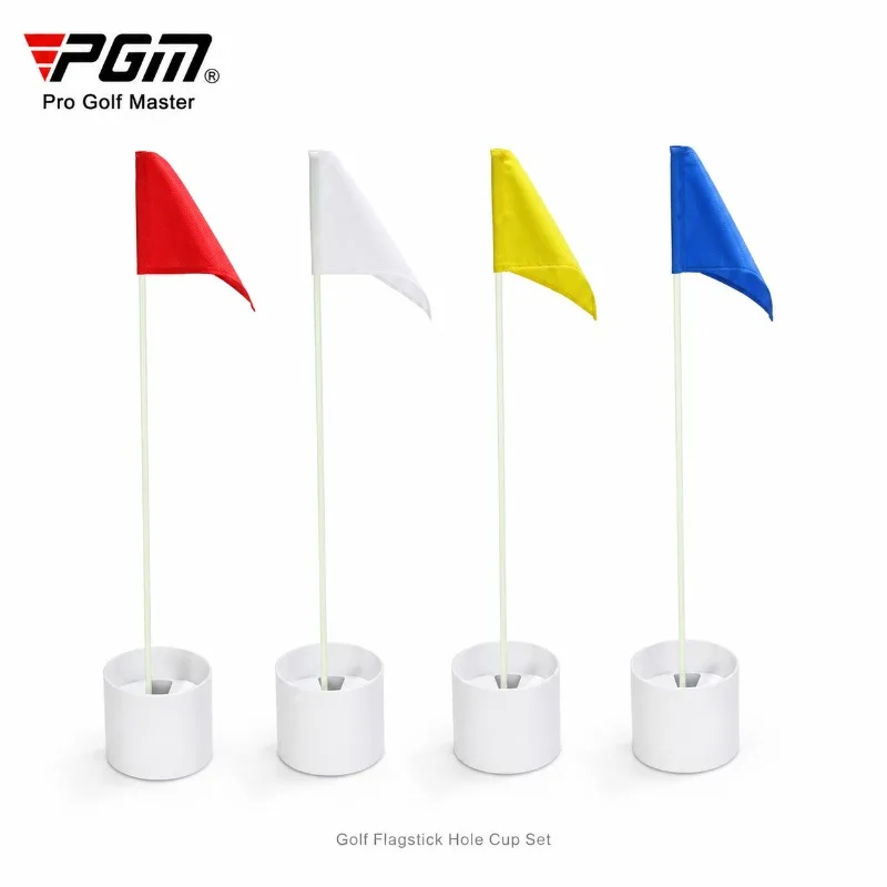 PGM Golf Flagstick Hole Cup Set Putting Green Practice Flag Pole Cups for Backyard Garden Driving Range Golf Training
