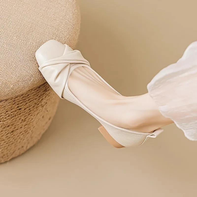 Women Ballet Flats Twisted Knot Slip On Shoes Soft PU Leather Casual Flats for Work Daily Party 2026 New Comfy Lightweight