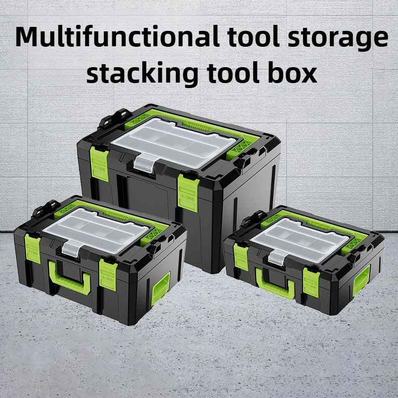 Stackable Toolbox Multi-functional Combination Case Portable Household Electric Tools Storage Boxes Hardware Tools Organizer