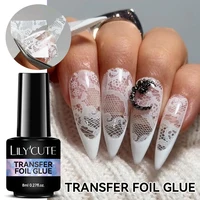 LILYCUTE-esmalte de Gel para uñas, lámina de transferencia, barniz semipermanente para pegatina adhesiva, pegamento para uñas, Gel UV LED para decoración de uñas