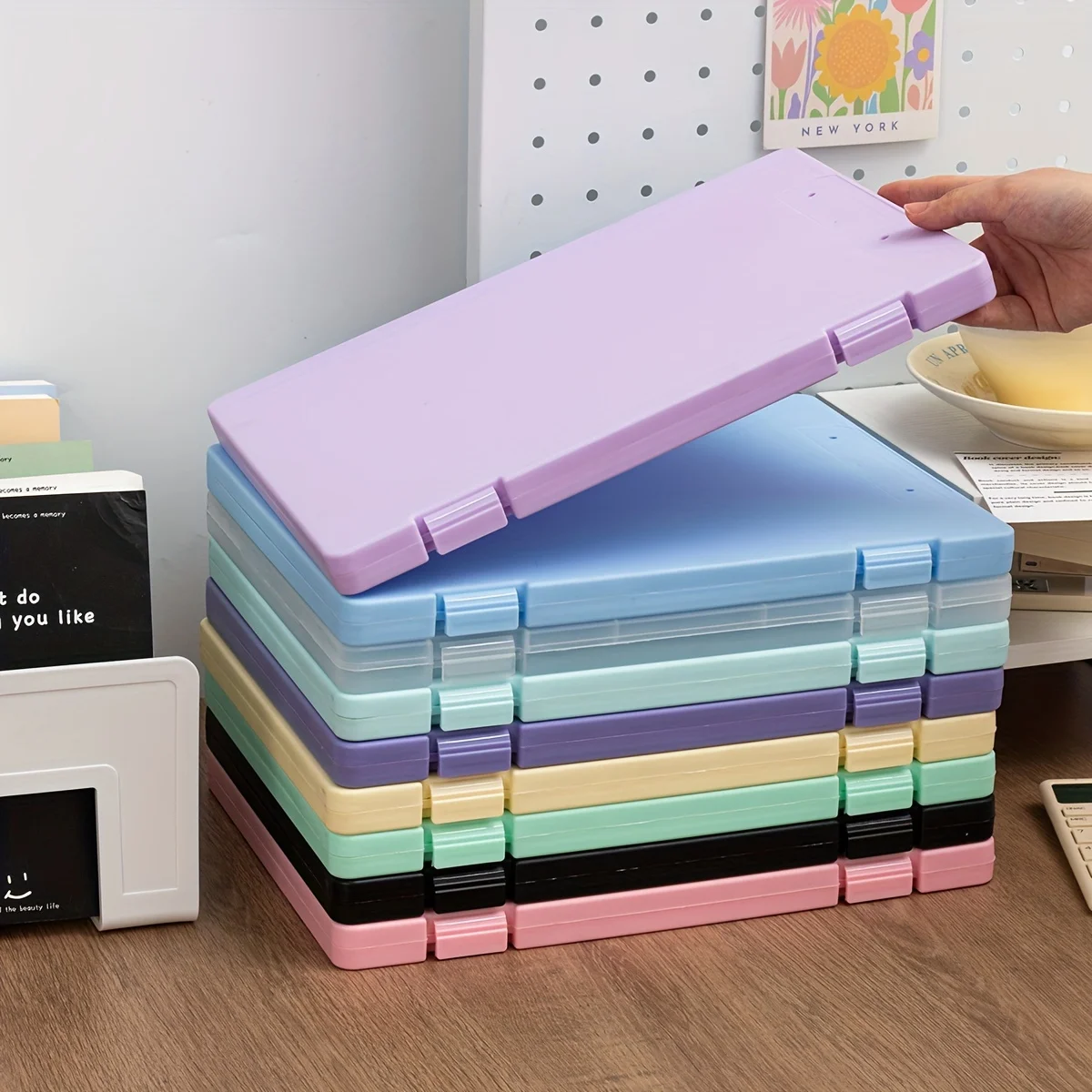 Clear Plastic A4 Document Folder - Multi-Purpose Storage Box for Home, Office, Or School - Organize Papers, Books, And Test Pape