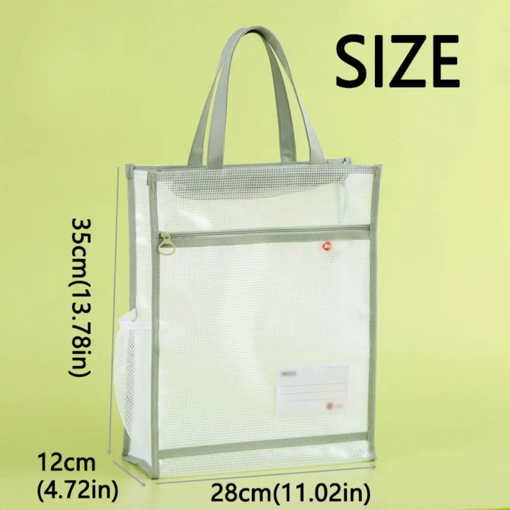 Clear A4 File Storage Bag Thickened Waterproof Zipper Pouch Bag Large Capacity Multi-layer Data Document Bag