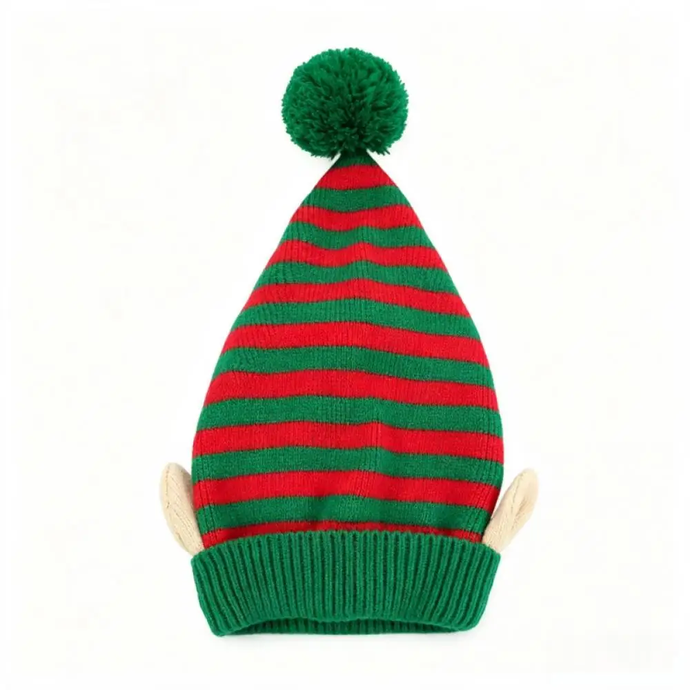 Bonnet de Lutin Rayé avec Oreilles et Pompon – photo 6