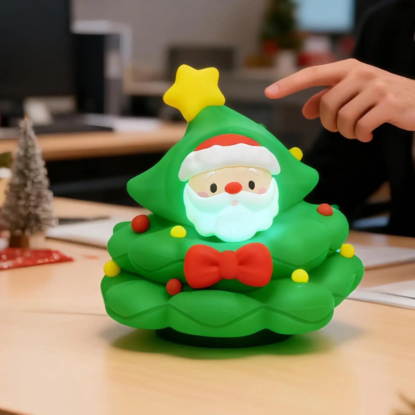 

Рождественские ночные огни с сенсорным управлением, милая настольная лампа, рождественские украшения для внутренней спальни, детской комнаты, гостиной, стола