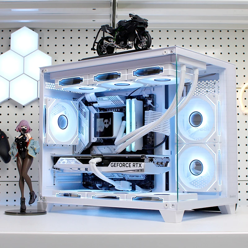 I5-14600KF/5060TiS960 Blizzard host computer da gioco desktop fai da te bianco nero vista mare