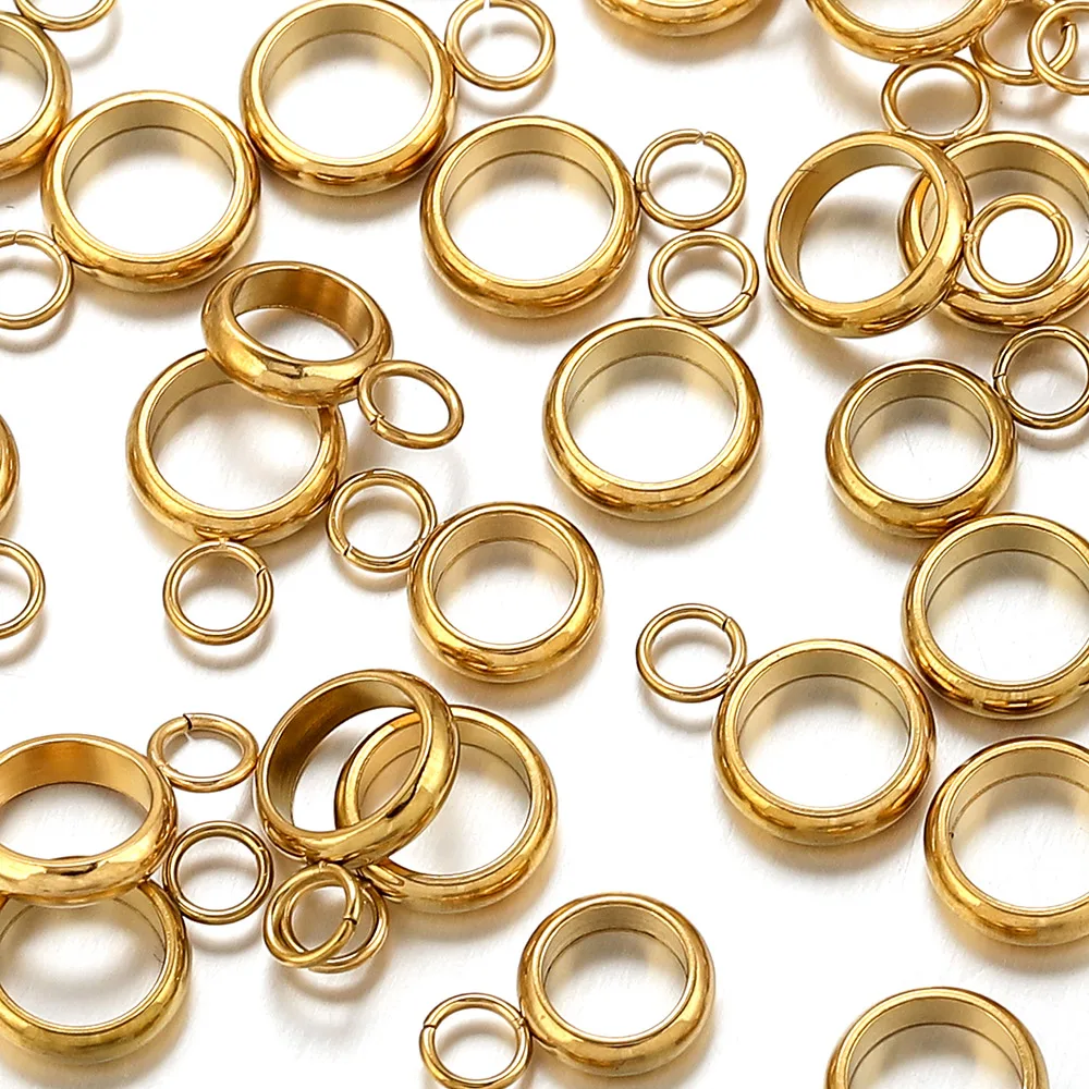 

20/40pcs Stainless Steel Charm Connectors Bail Clasps Gold Color DIY Jewelry Making Accessories for Necklaces Bracelets Findings