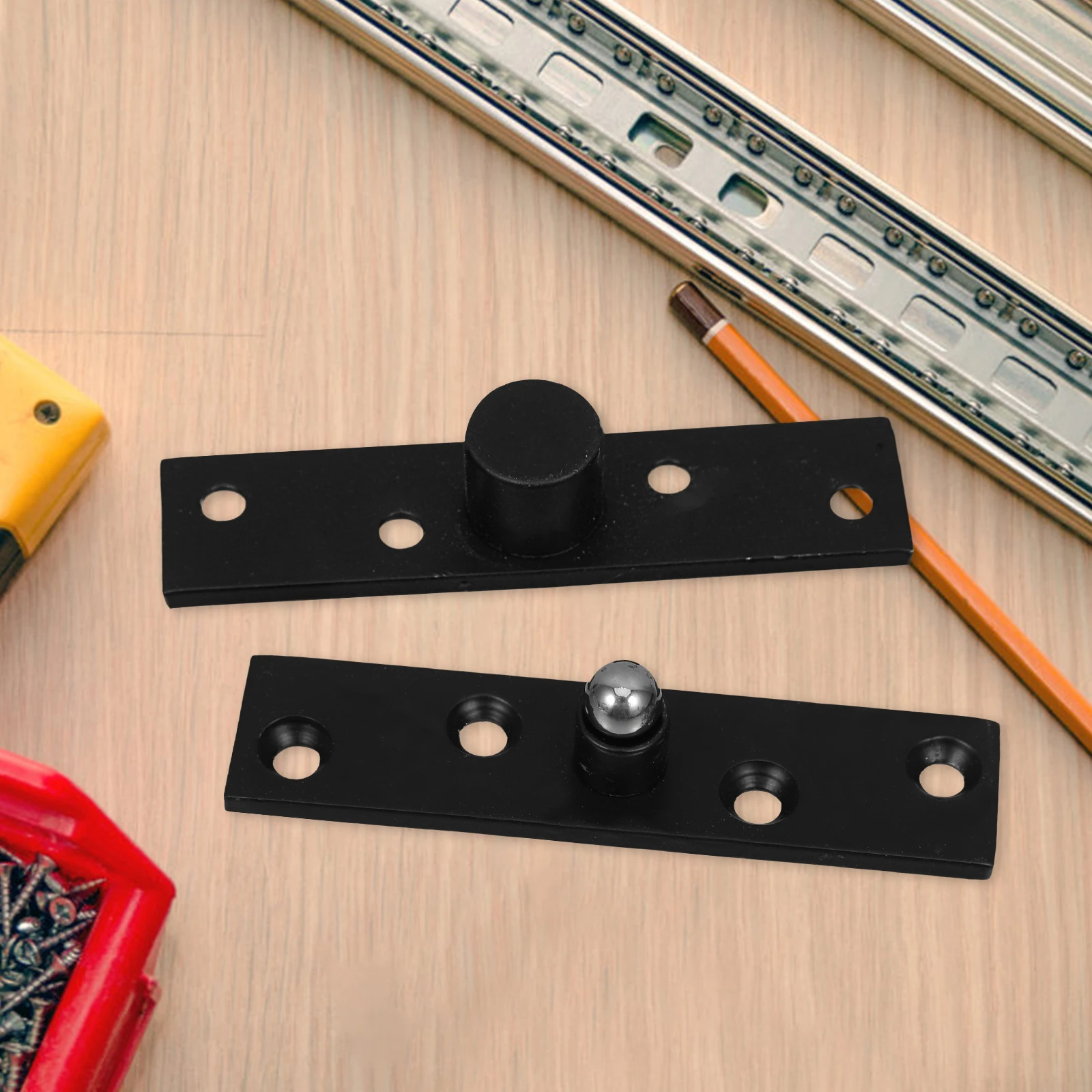 

360 Degree Pivot Rotating Stainless Steel Concealing Hidden Door Hinges Heavy Duty Cabinet Hinge Shaft Black L