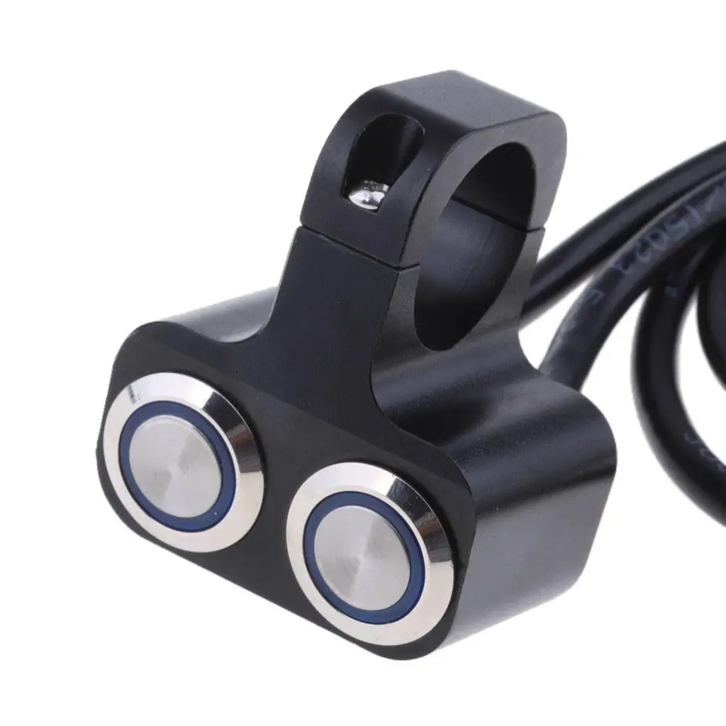

Alloy Dual Push Button Handlebar Headlight Switch Waterproof Mount for 25mm Motorcycle Convenient Installation