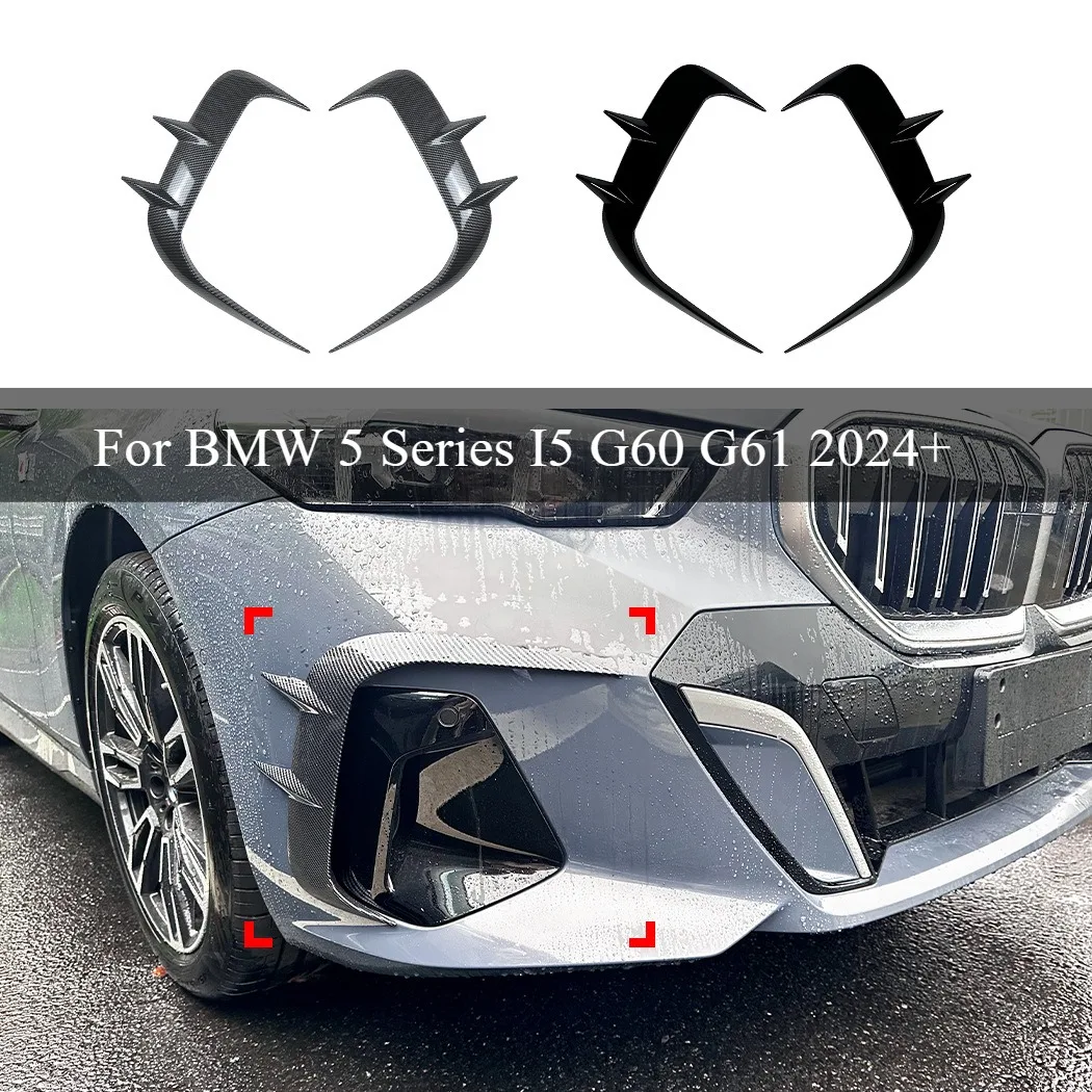 

Car Carbon Fiber Front Bumper Splitter Spoiler For BMW 5 Series I5 G60 G61 2024+ M Sport Fog Lights Decorative Cover accessorie