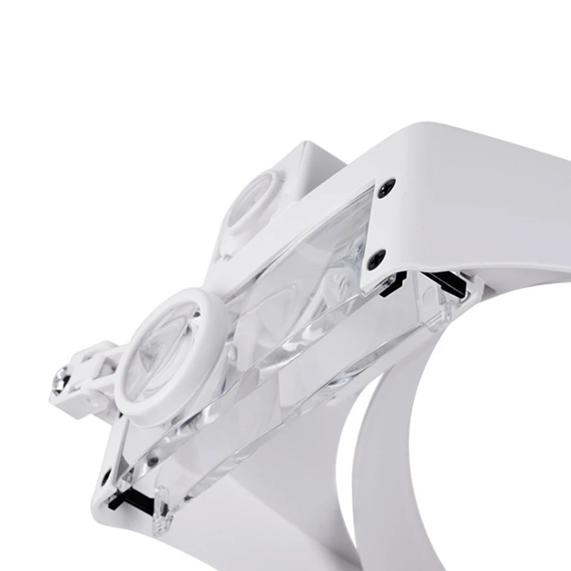 Helmet Binocular Magnifying Glasses Third Hand Loupe with LED Light for Welding Repairing Headband Magnifier Eyelash Extension