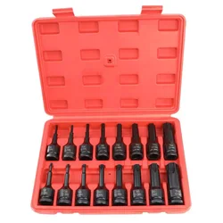 16 Pcs Impact Torx Bit Socket Set 1/2