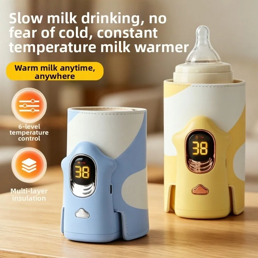 

Multifunction Baby Bottle Warmer Wireless LED Display Breast Milk Warmer Insulated 6 Heat Level Bottle Warmer Sleeve