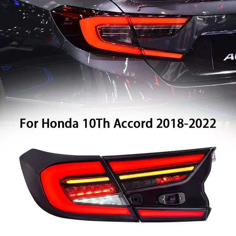 LED Tail Lights Assembly For Honda Accord 10th Gen 2018-2022 Dynamic Animation Breathing Brake lights Sequential Turn Signal